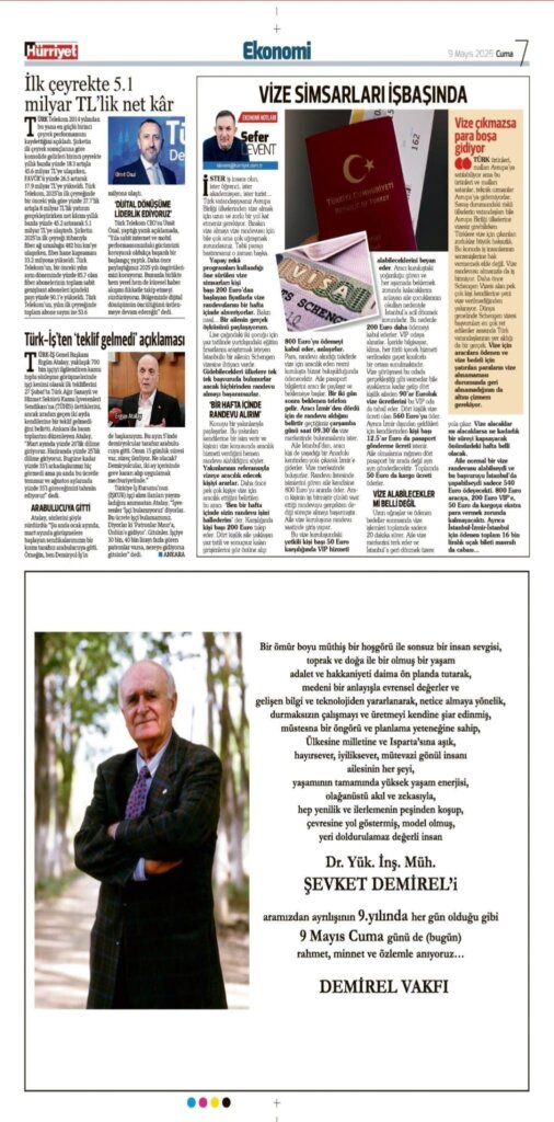 9 Mayıs 2025 Hürriyet Vefat İlanları