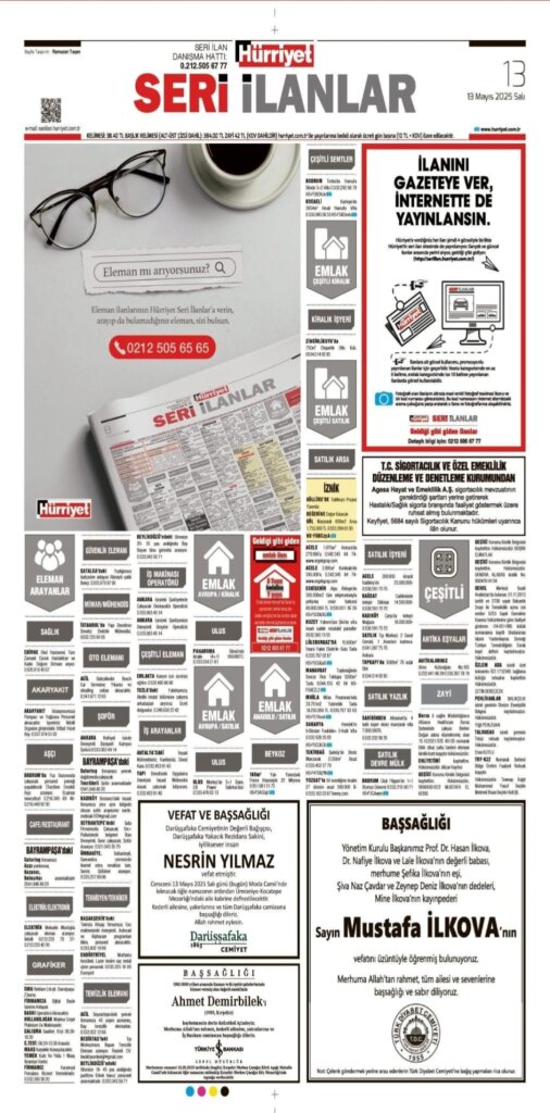 Hürriyet Vefat İlanları 13 05 2025