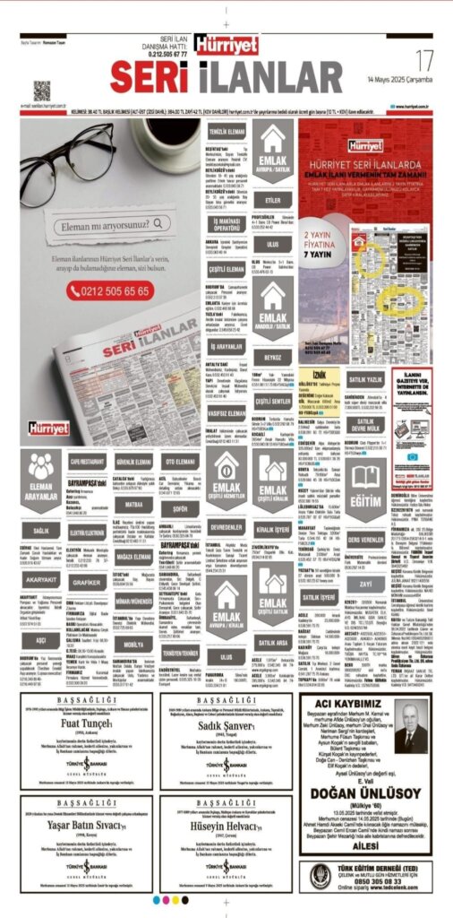 Hürriyet Vefat İlanları 14 05 2025