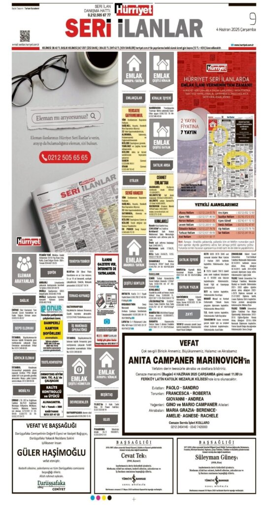 Hürriyet Vefat İlanları 04 06 2025