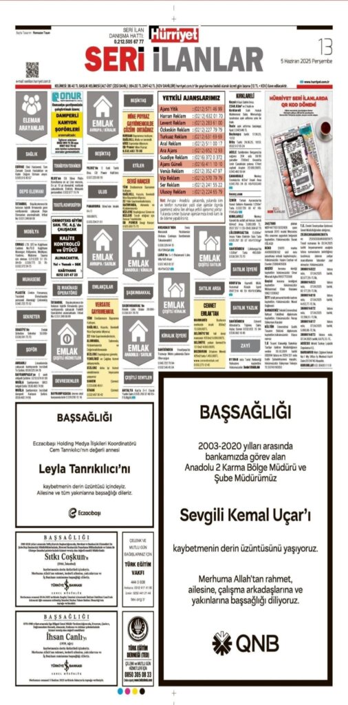 Hürriyet Vefat İlanları 05 06 2025