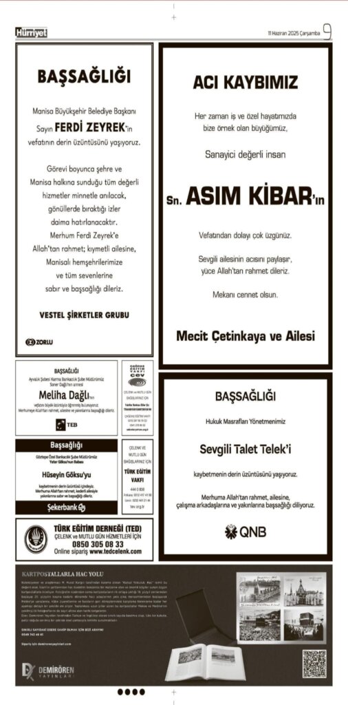 Hürriyet Vefat İlanları 12 06 2025