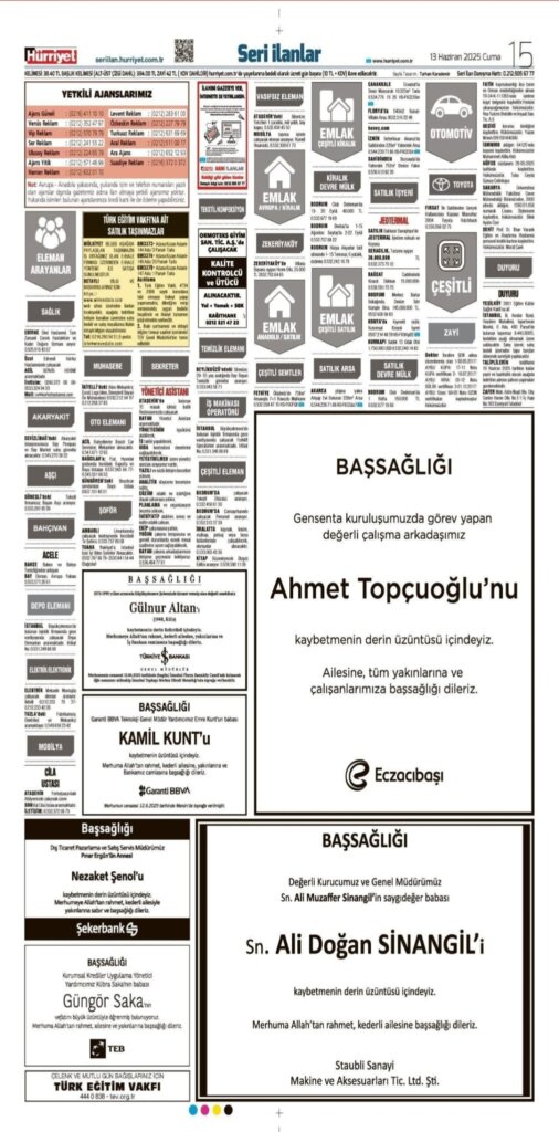 Hürriyet Vefat İlanları | 12 06 2025 Vefat İlanları