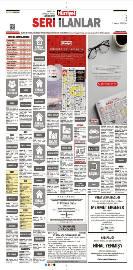 Hürriyet Vefat – Ölüm İlanları 17 06 2025