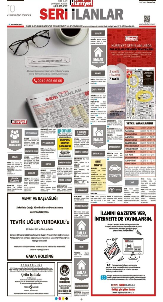 Hürriyet Vefat İlanları 02 06 2025