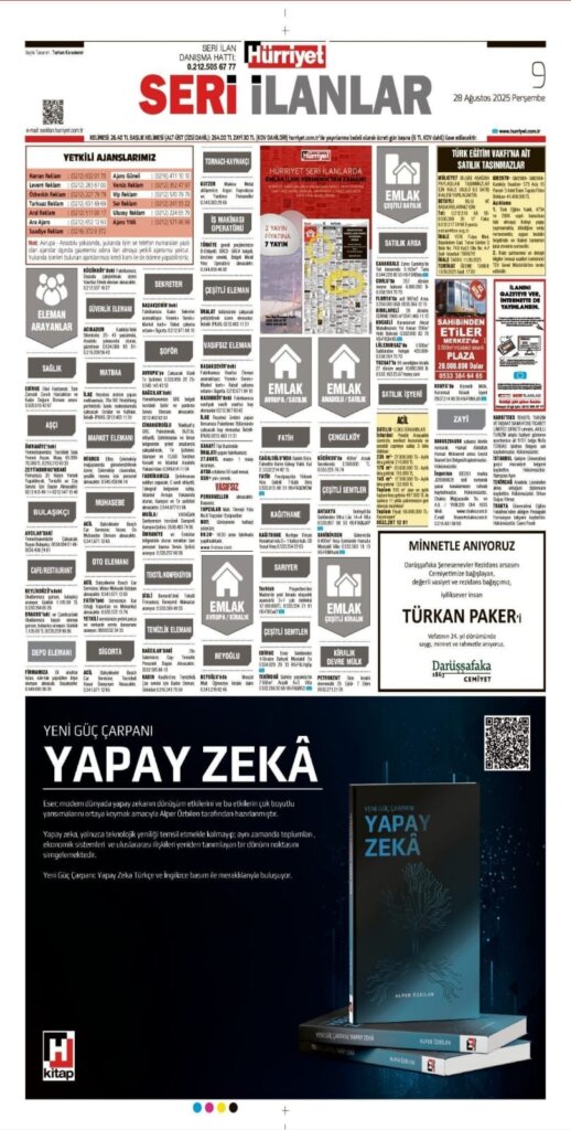 Hürriyet Vefat Teşekkür Anma ilanları 28.08.2025