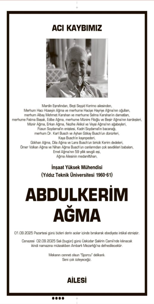 Hürriyet Vefat Teşekkür Anma 02.09.2025 ilanları